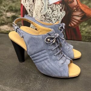 Tod’s Quilted Suede Lace-Up Heels Size 39